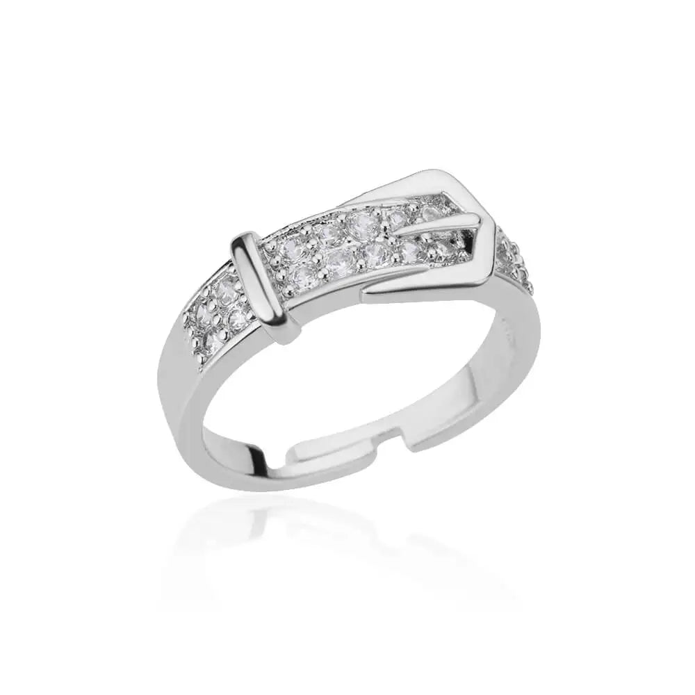 Belt Elegance – Eleganter Zirkon-Ring aus Edelstahl