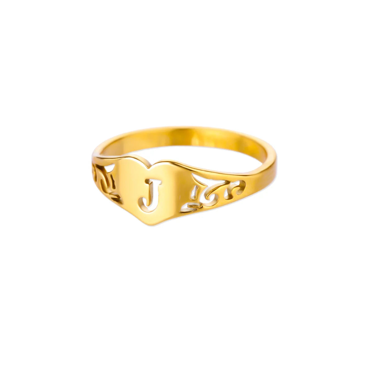 Golden Initial – Personalisierter Herz-Ring
