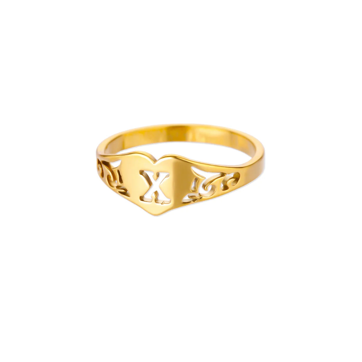 Golden Initial – Personalisierter Herz-Ring