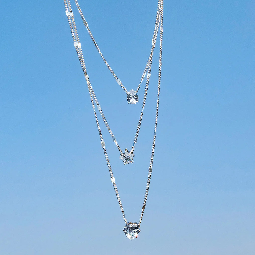 Luna Shine – Elegante Mehrreihige Zirkon-Halskette