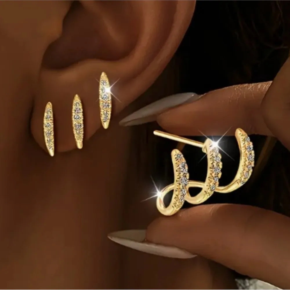 Crystal Claw – Elegante Strass-Ohrstecker