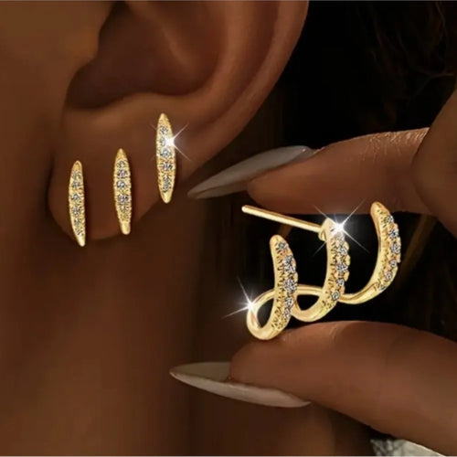 Crystal Claw – Elegante Strass-Ohrstecker