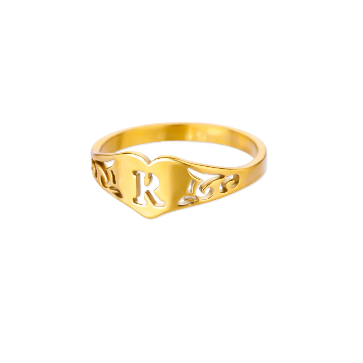 Golden Initial – Personalisierter Herz-Ring