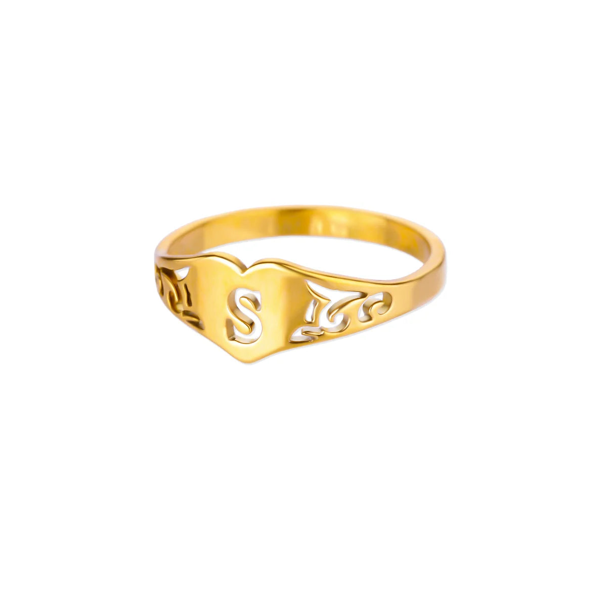 Golden Initial – Personalisierter Herz-Ring
