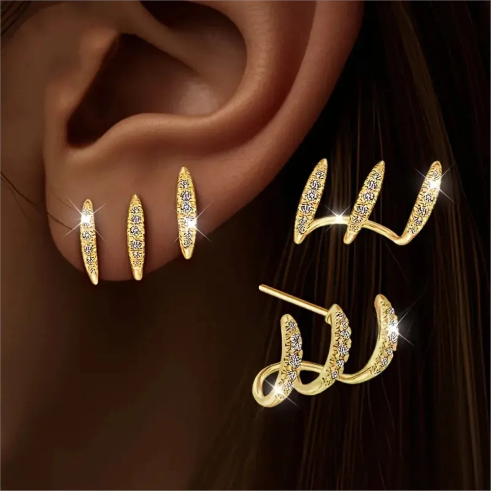Crystal Claw – Elegante Strass-Ohrstecker