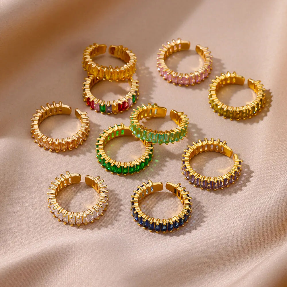 Golden Chic – Eleganter Zirkon-Ring aus Edelstahl