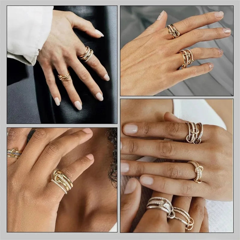 Dual Harmony – Moderner 4-Ring-Stacking-Ring