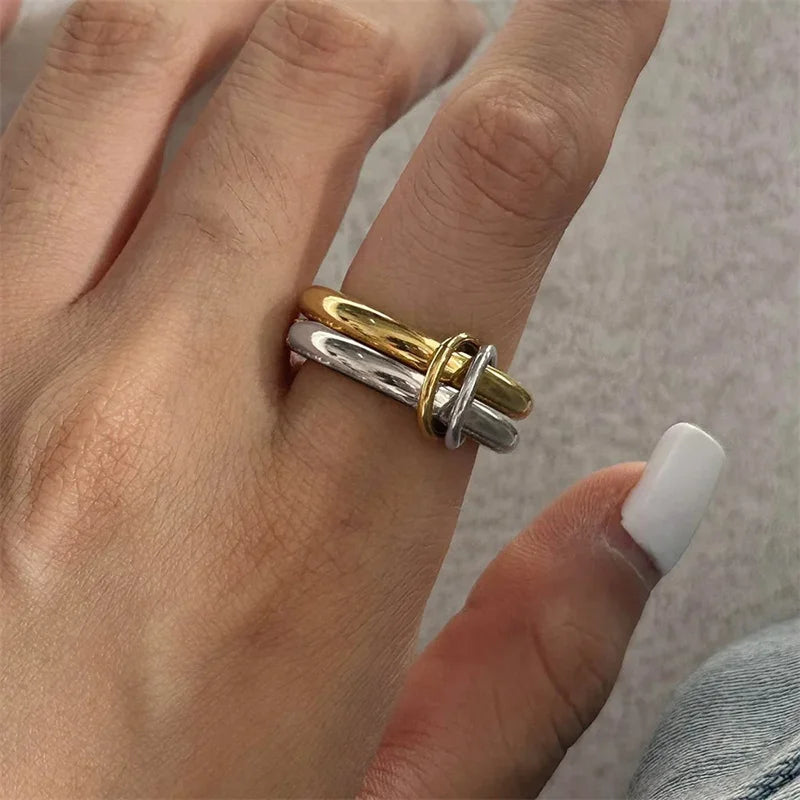 Dual Harmony – Moderner 4-Ring-Stacking-Ring