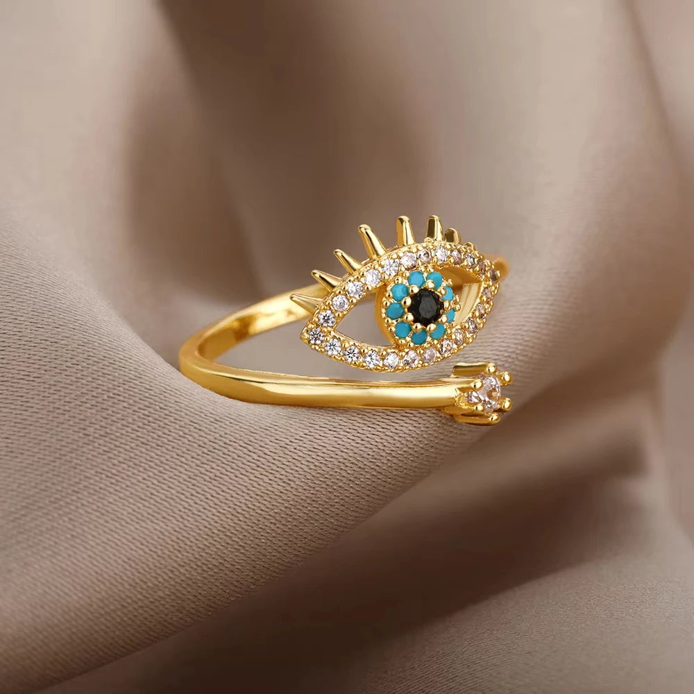 Golden Eye – Eleganter Evil-Eye-Zirkon-Ring