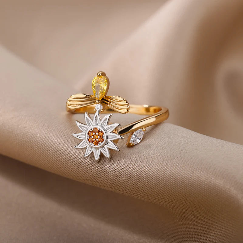 Sunflower Spinner – Eleganter Anti-Stress-Ring