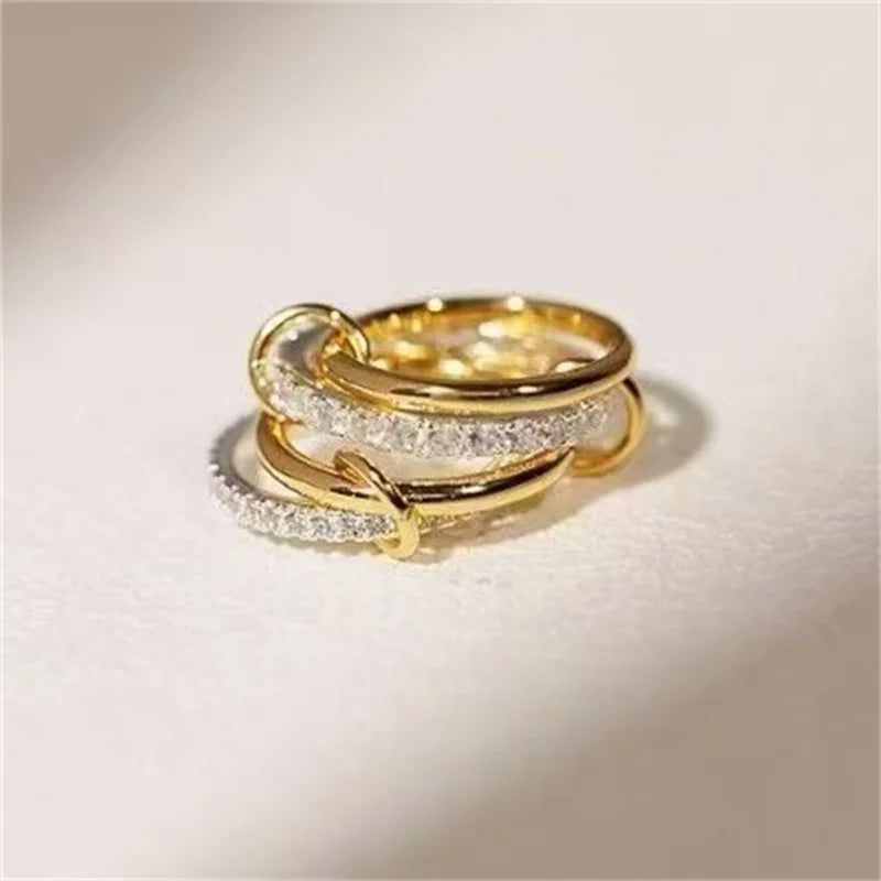 Dual Harmony – Moderner 4-Ring-Stacking-Ring