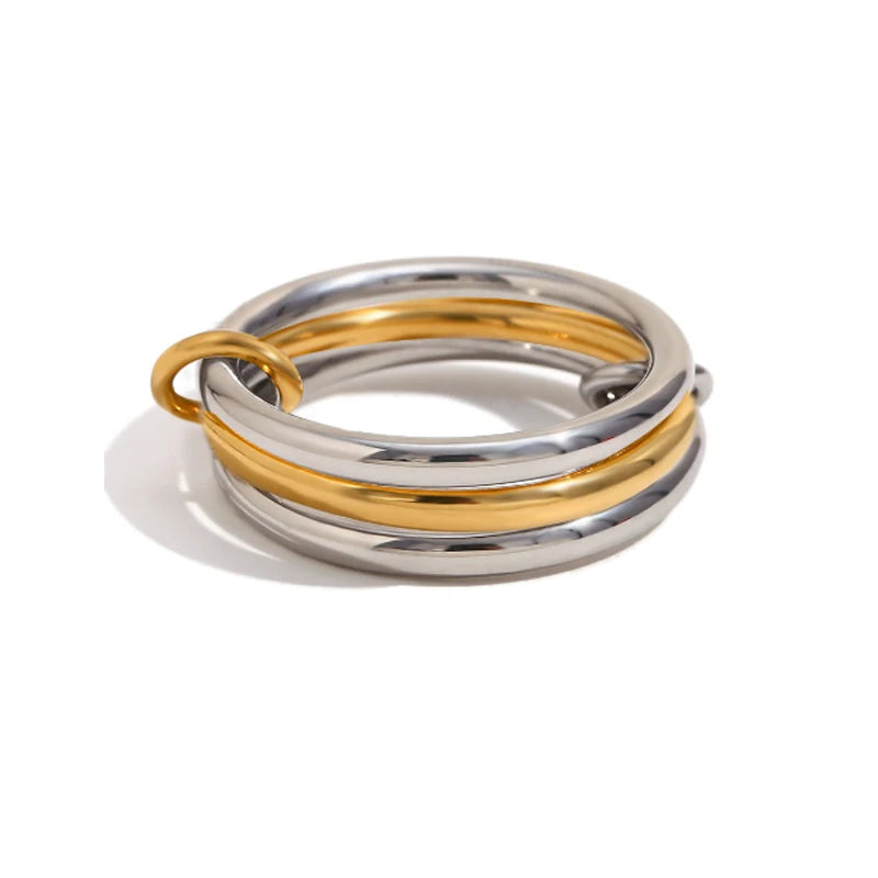 Dual Harmony – Moderner 4-Ring-Stacking-Ring