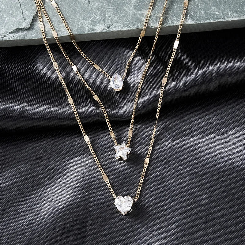Luna Shine – Elegante Mehrreihige Zirkon-Halskette