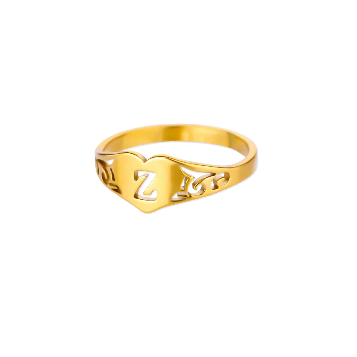 Golden Initial – Personalisierter Herz-Ring