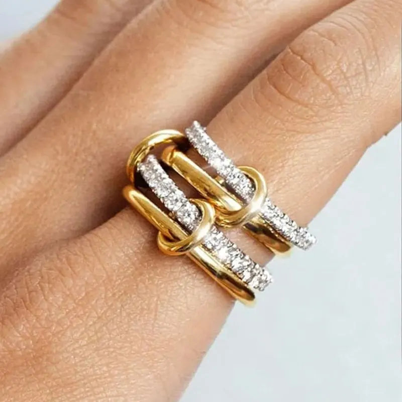 Dual Harmony – Moderner 4-Ring-Stacking-Ring