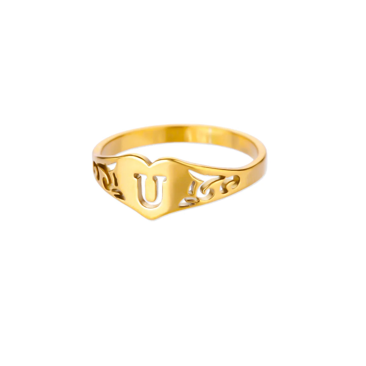 Golden Initial – Personalisierter Herz-Ring