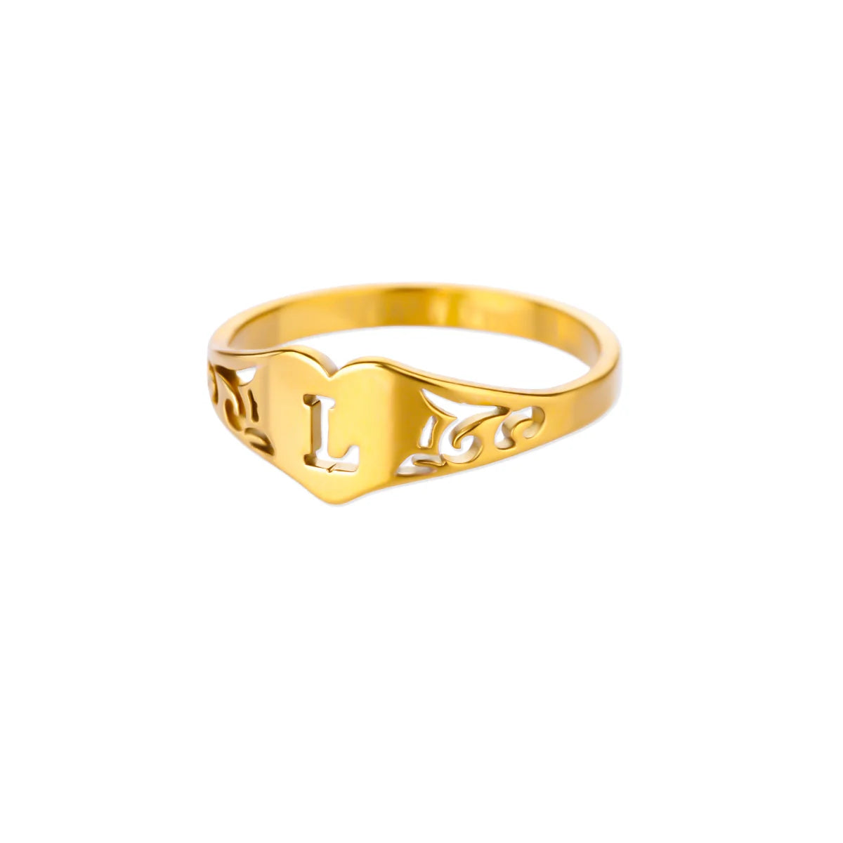 Golden Initial – Personalisierter Herz-Ring