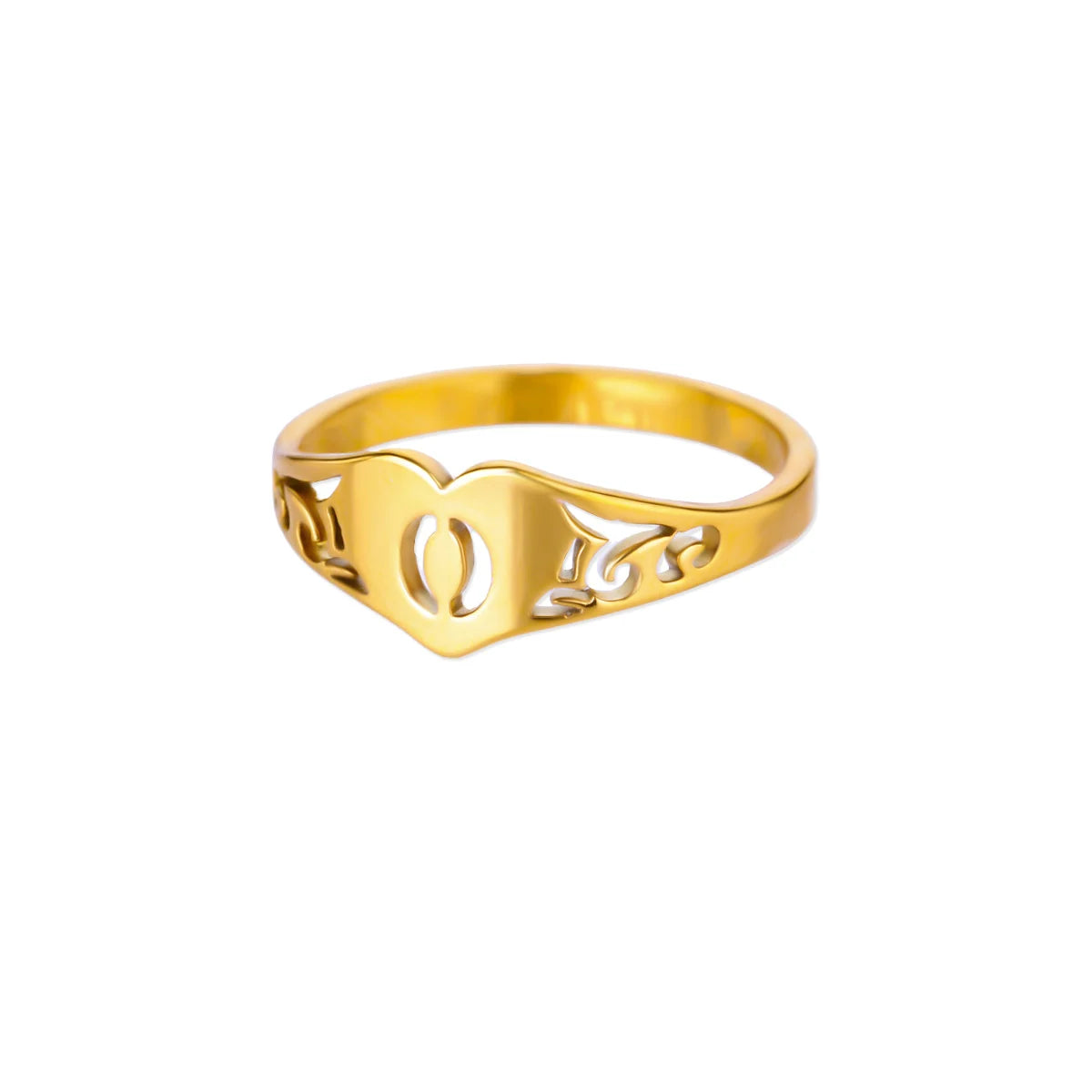Golden Initial – Personalisierter Herz-Ring