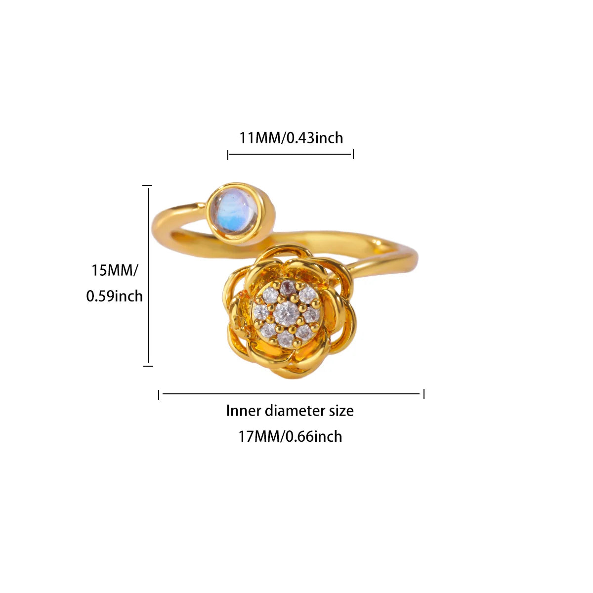 Sunflower Spinner – Eleganter Anti-Stress-Ring