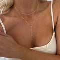 ✨ Golden Elegance – Elegante Y-Halskette