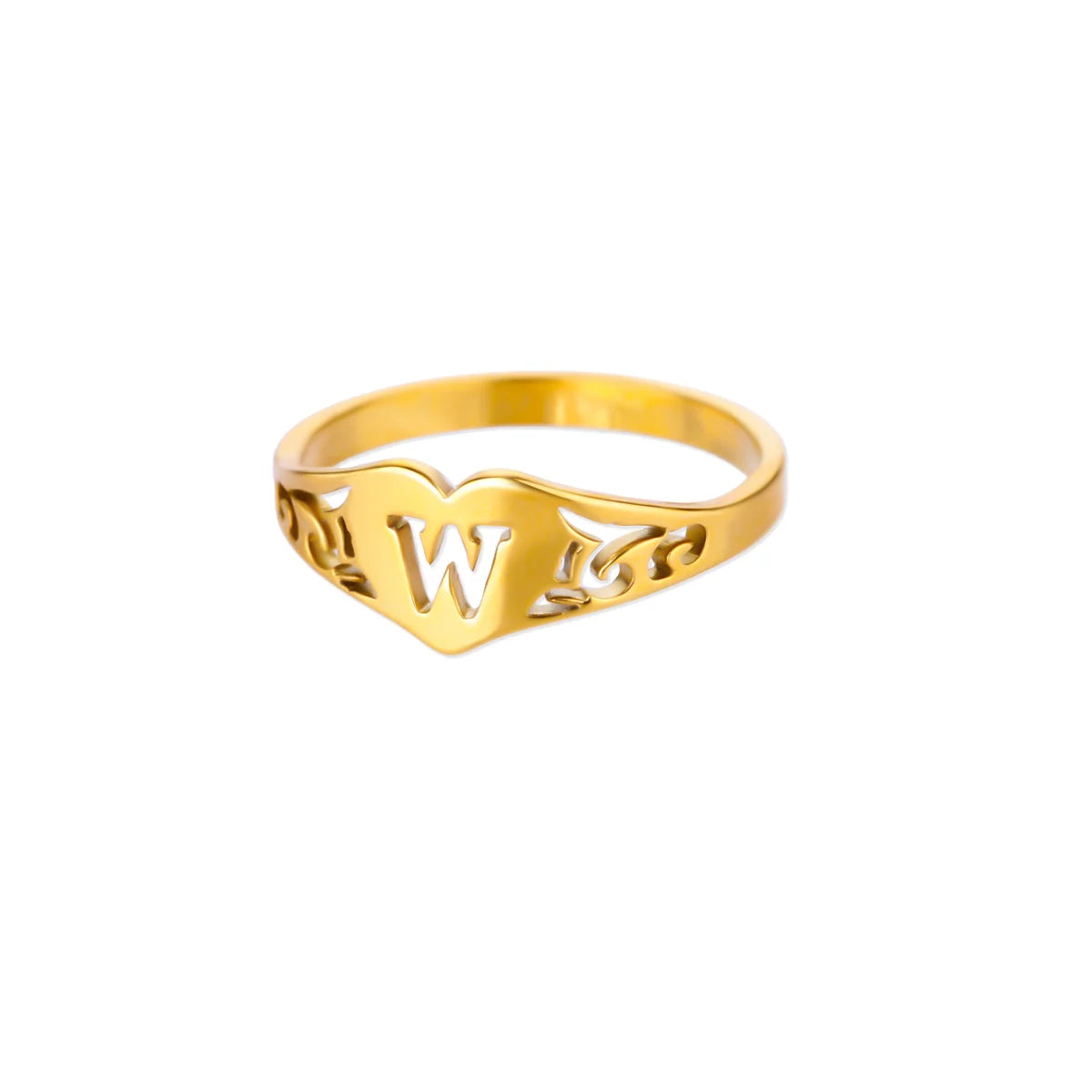 Golden Initial – Personalisierter Herz-Ring