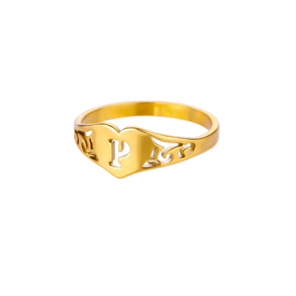 Golden Initial – Personalisierter Herz-Ring