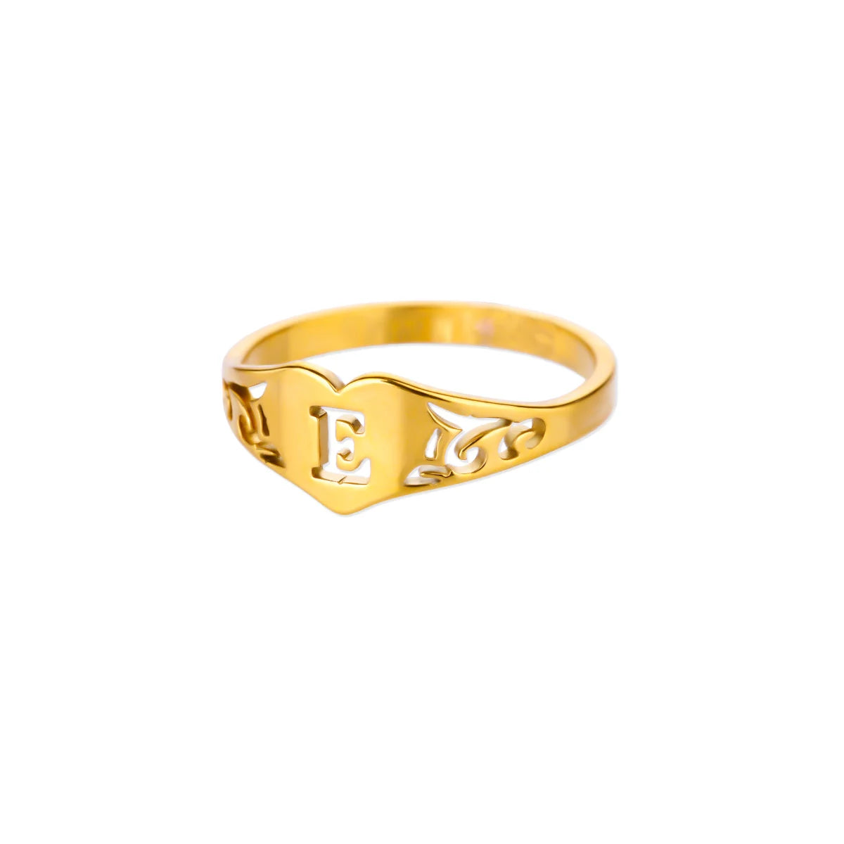 Golden Initial – Personalisierter Herz-Ring