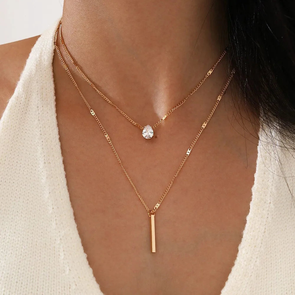 Luna Shine – Elegante Mehrreihige Zirkon-Halskette