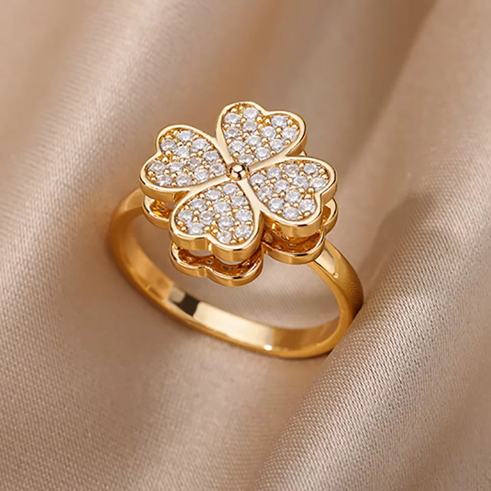 Golden Chic – Eleganter Zirkon-Ring aus Edelstahl