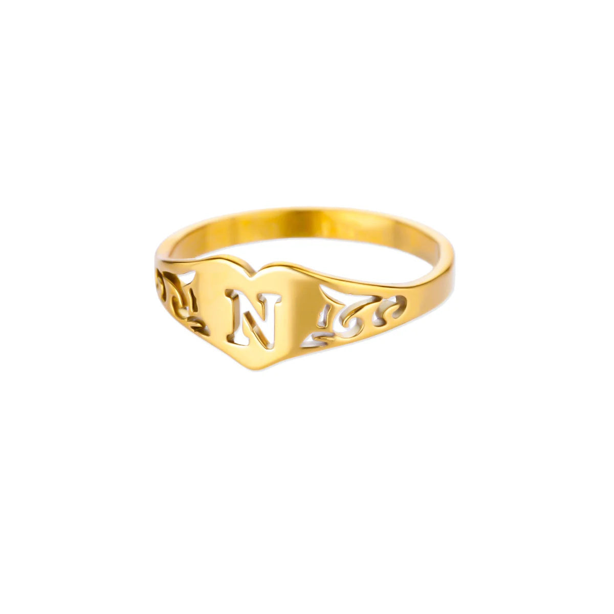 Golden Initial – Personalisierter Herz-Ring