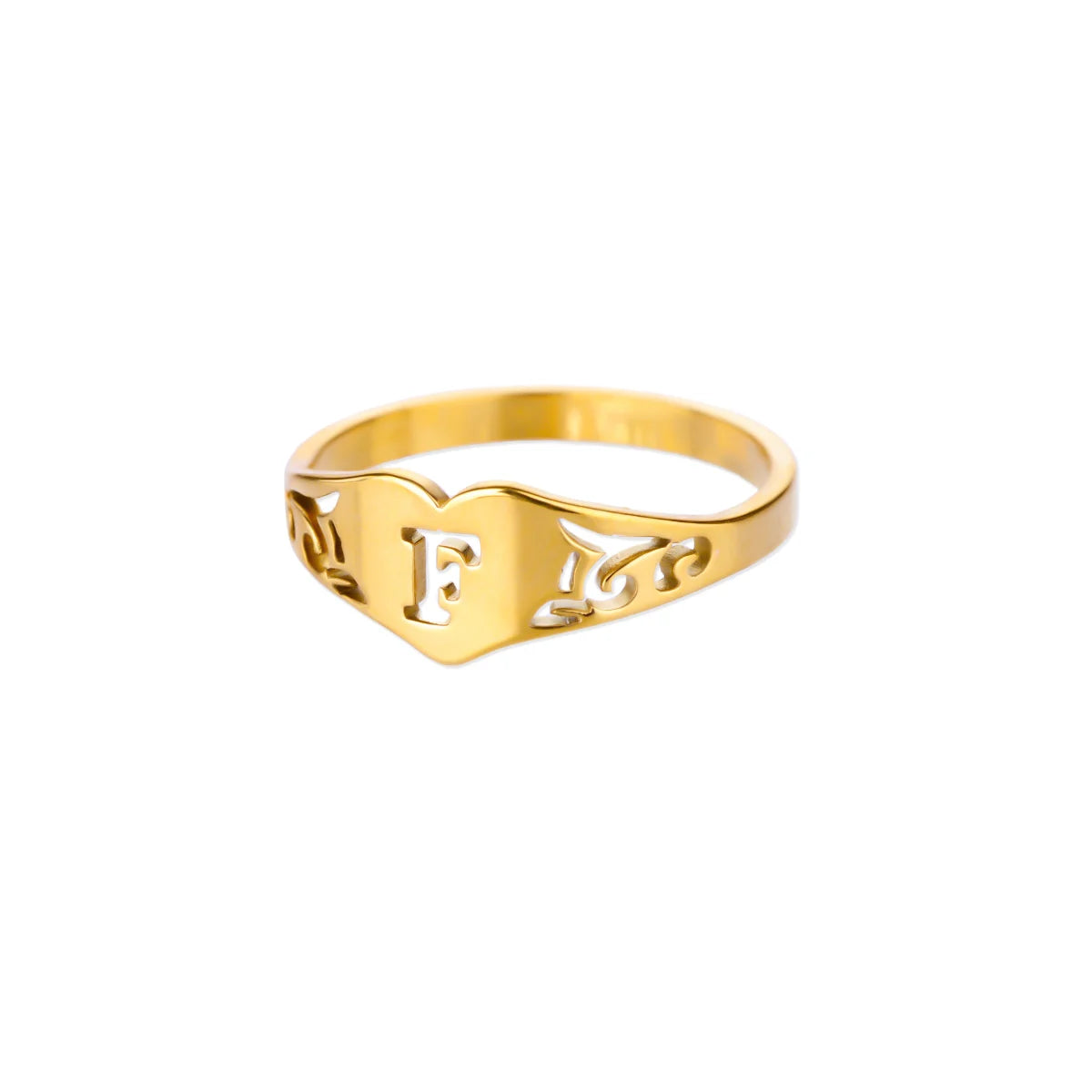Golden Initial – Personalisierter Herz-Ring