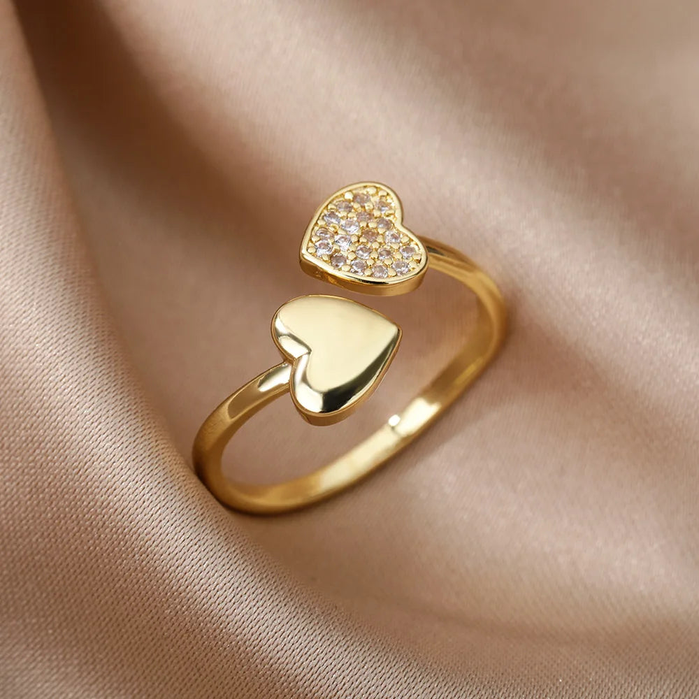 Golden Heart – Eleganter Zirkon-Herzring