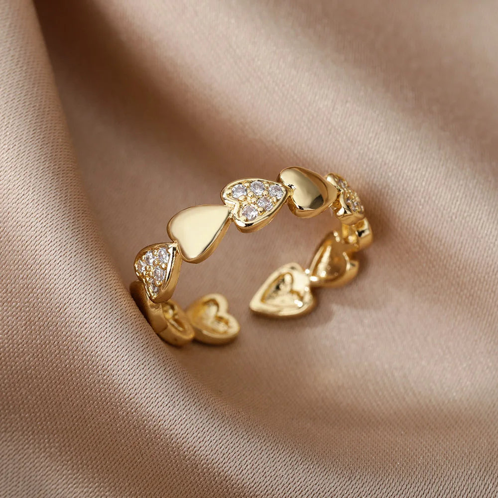 Golden Heart – Eleganter Zirkon-Herzring