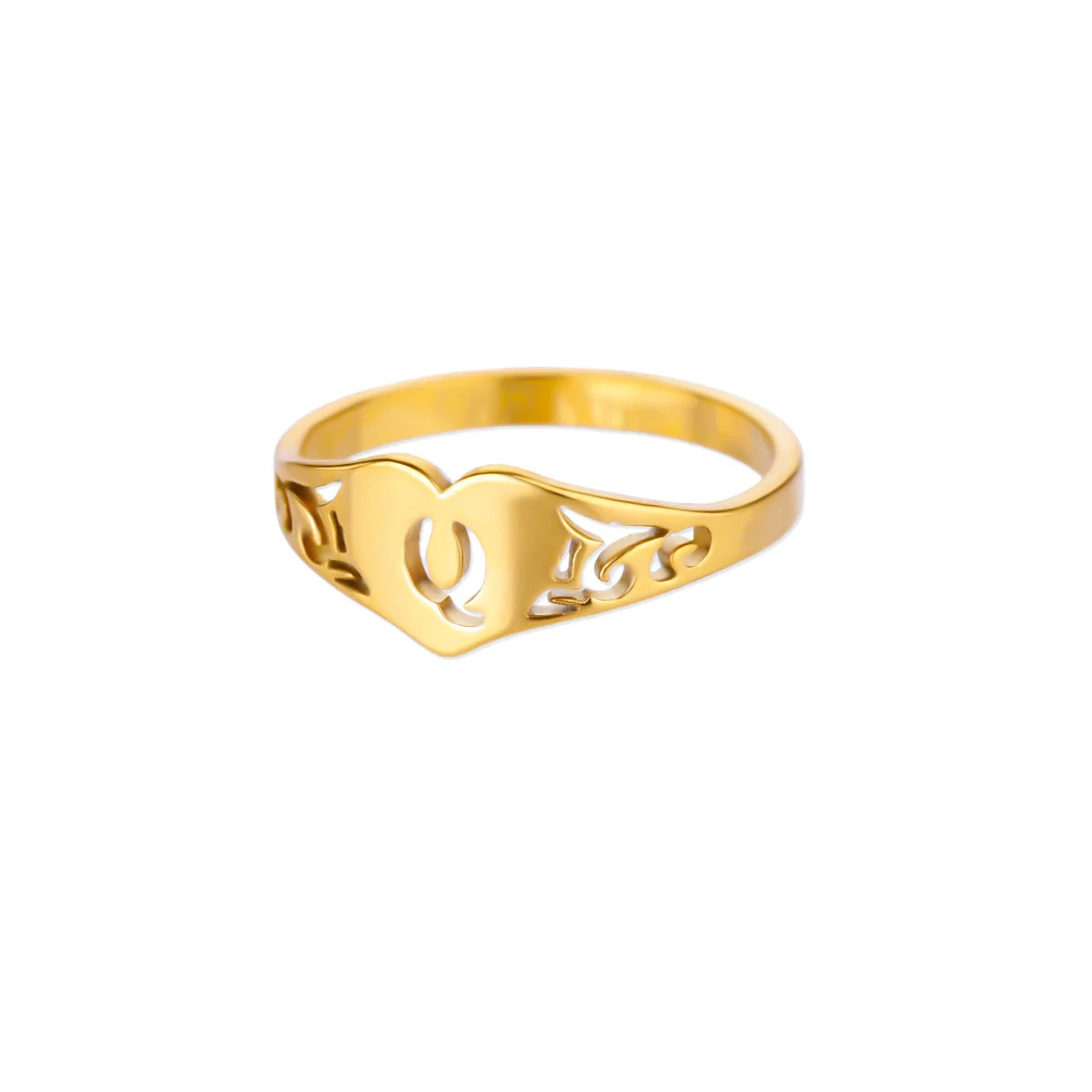 Golden Initial – Personalisierter Herz-Ring