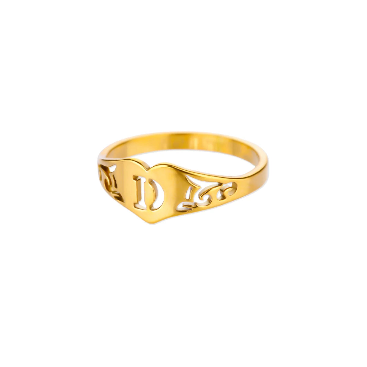 Golden Initial – Personalisierter Herz-Ring