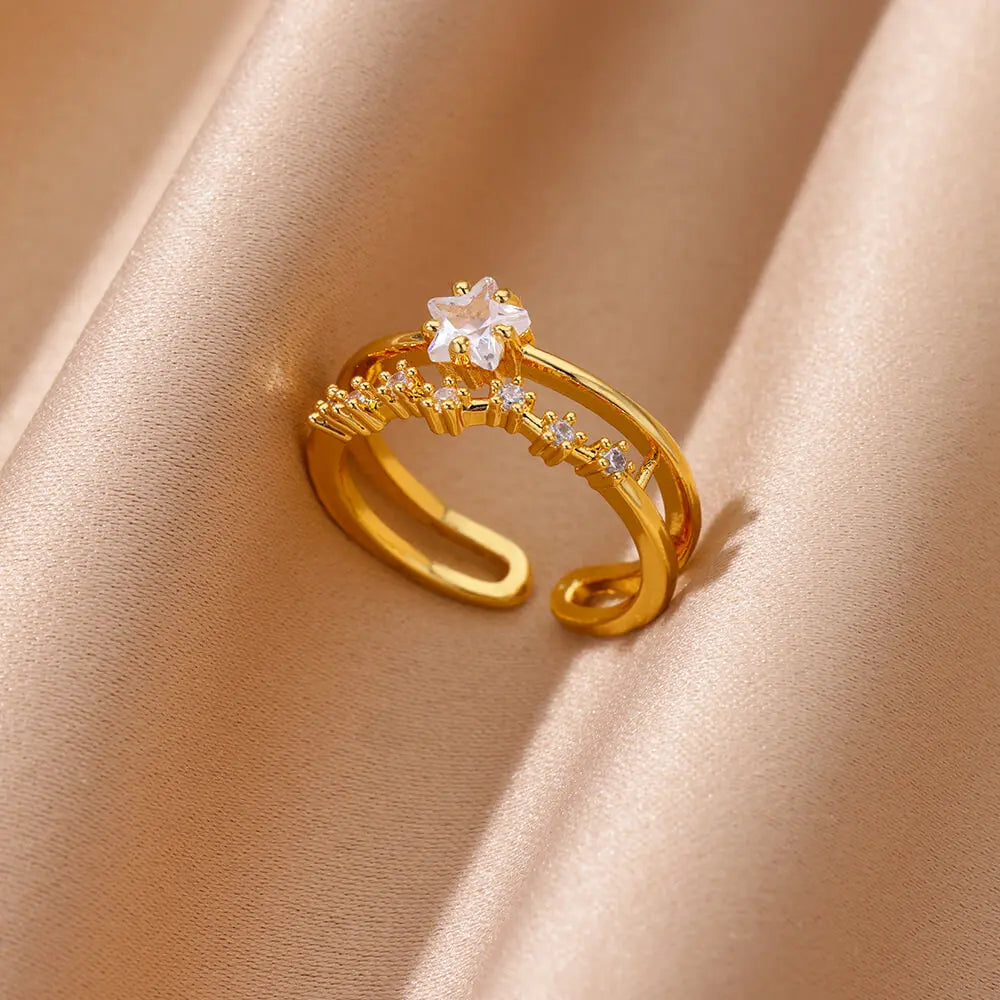 Golden Heart – Eleganter Zirkon-Herzring