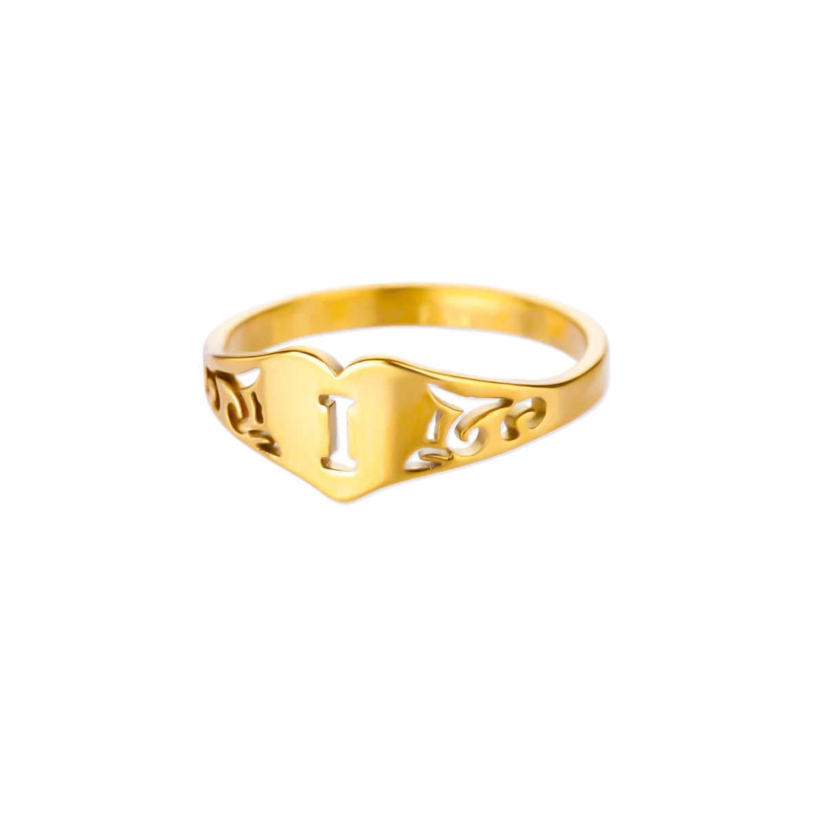 Golden Initial – Personalisierter Herz-Ring
