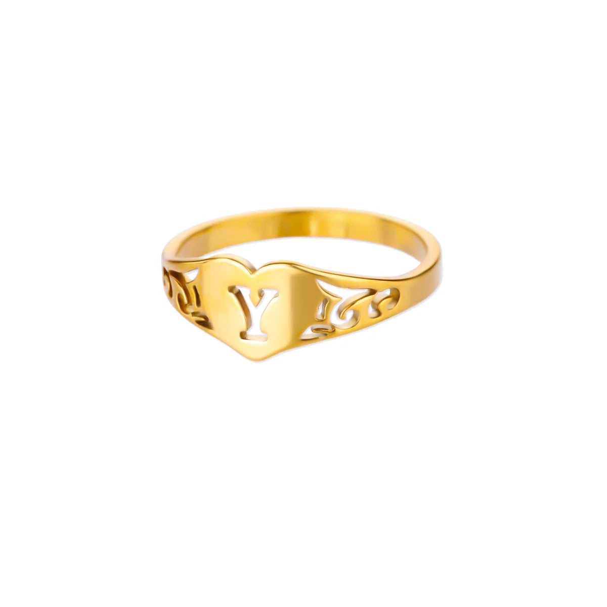 Golden Initial – Personalisierter Herz-Ring