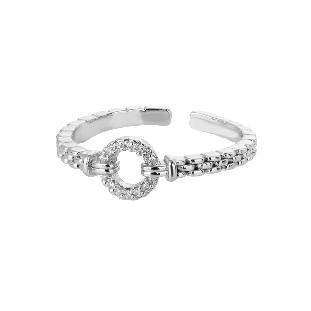 Golden Chic – Eleganter Zirkon-Ring aus Edelstahl