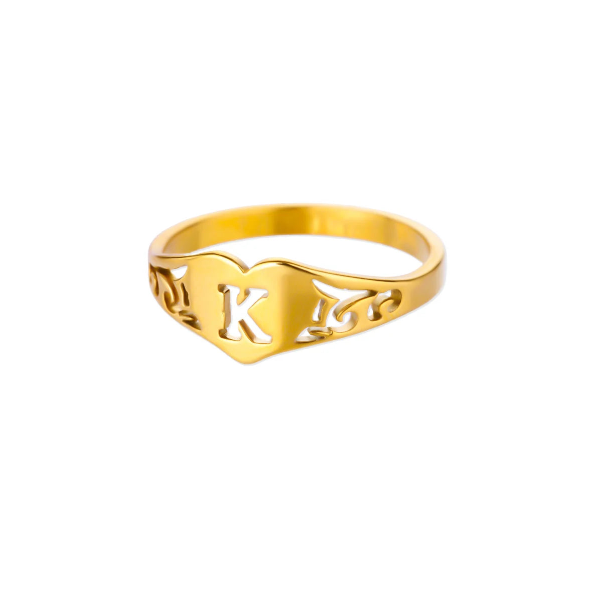 Golden Initial – Personalisierter Herz-Ring