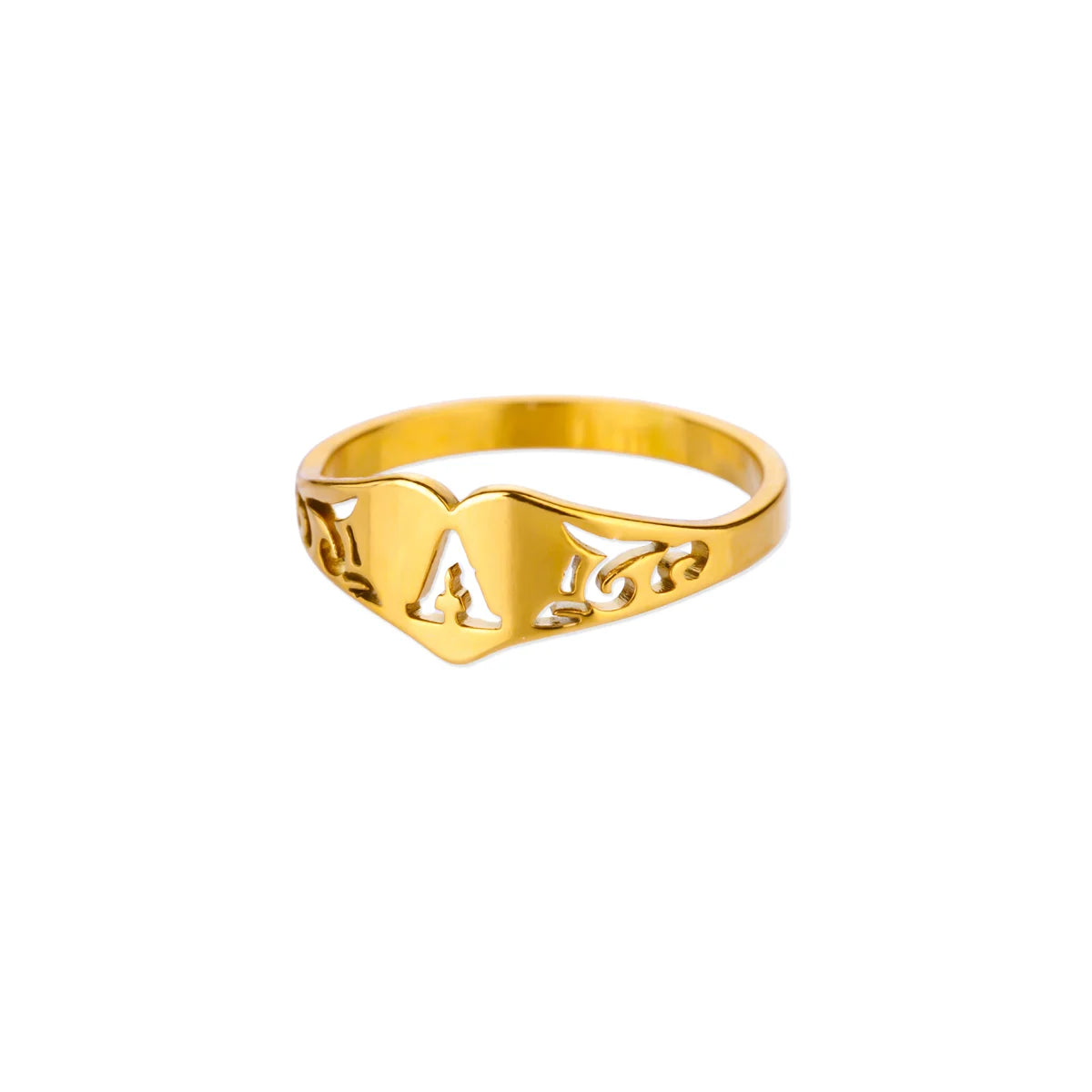 Golden Initial – Personalisierter Herz-Ring